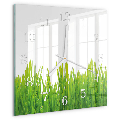 Square wall clock Grass