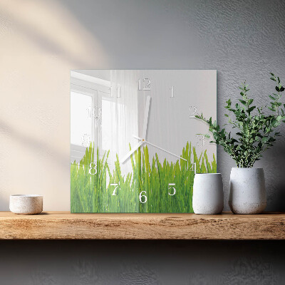 Square wall clock Grass