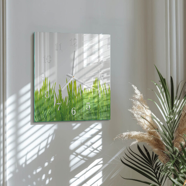 Square wall clock Grass