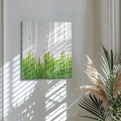 Square wall clock Grass