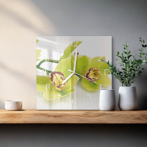 Square wall clock Orchid
