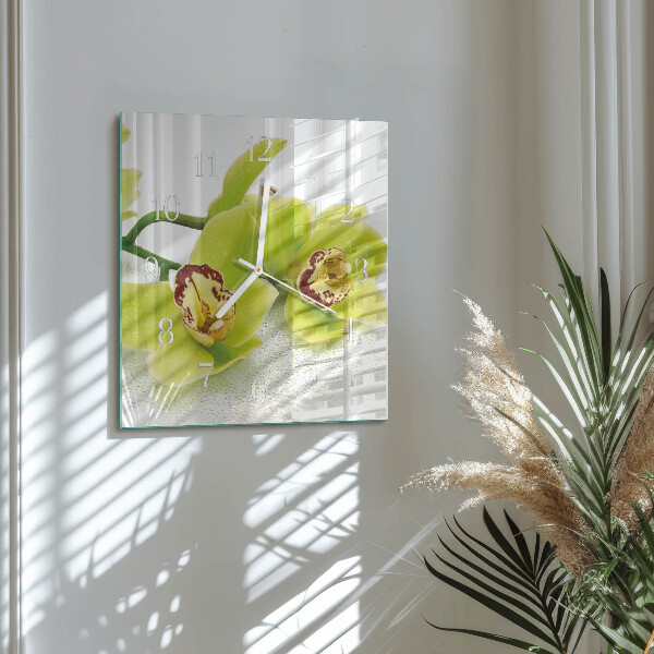 Square wall clock Orchid