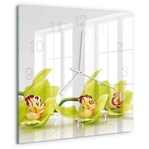 Square wall clock Orchid