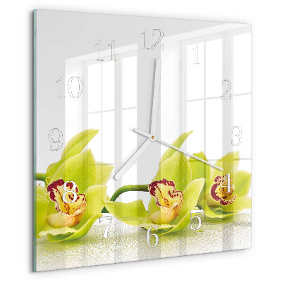 Square wall clock Orchid