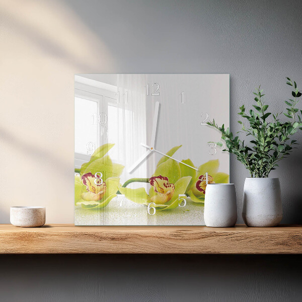 Square wall clock Orchid