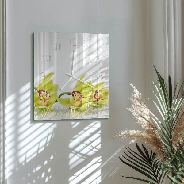 Square wall clock Orchid