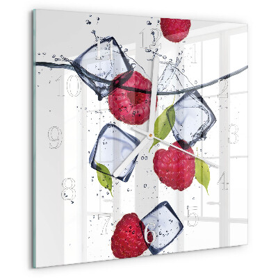 Square wall clock Raspberries