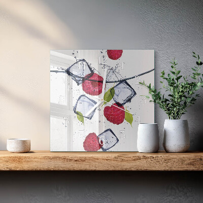 Square wall clock Raspberries