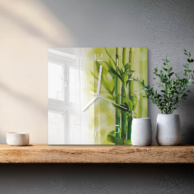 Square wall clock Bamboo