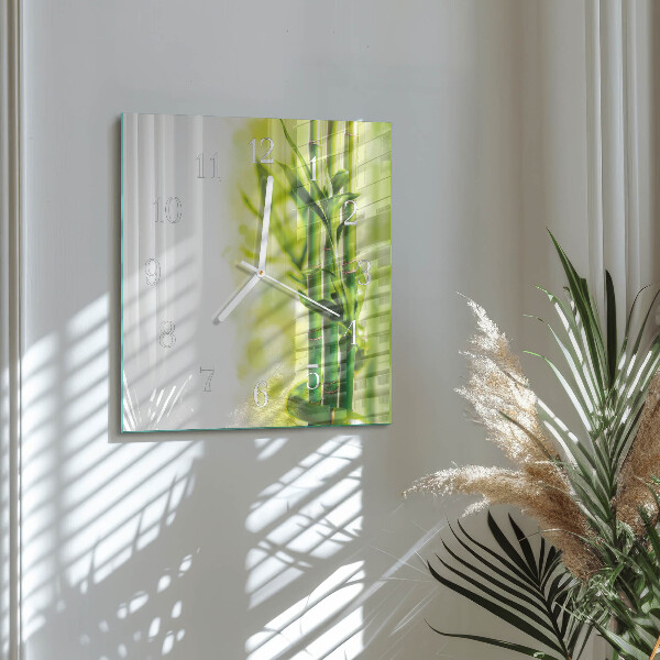 Square wall clock Bamboo