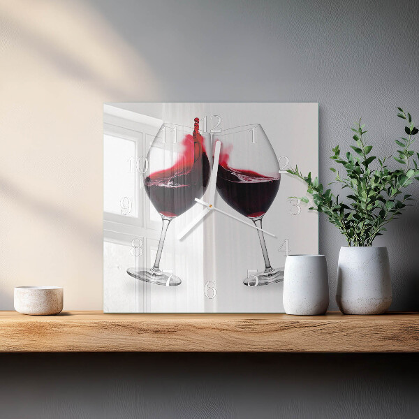 Square wall clock Wine