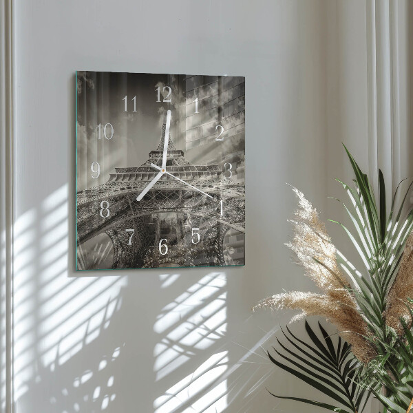 Square wall clock Eiffel Tower