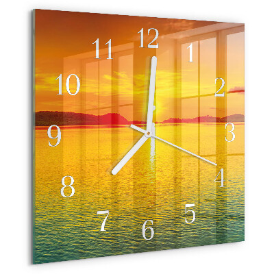 Square wall clock Sunset