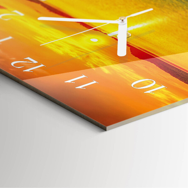 Square wall clock Sunset