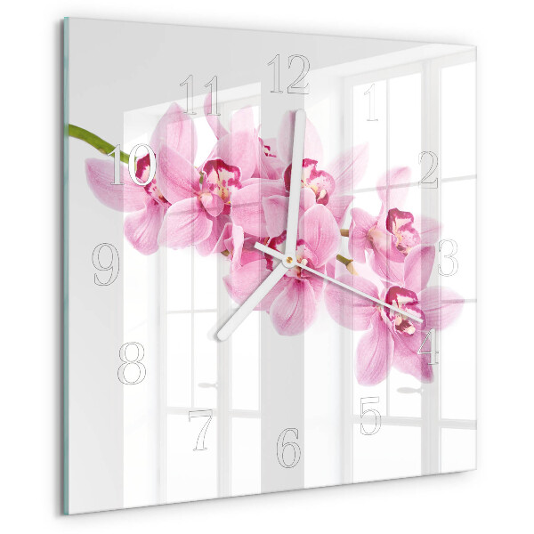 Square wall clock Orchid