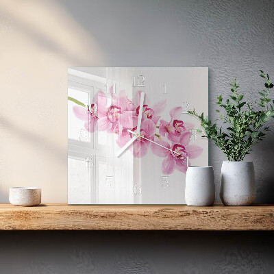 Square wall clock Orchid