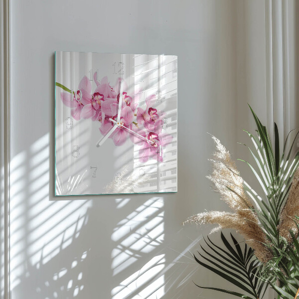 Square wall clock Orchid