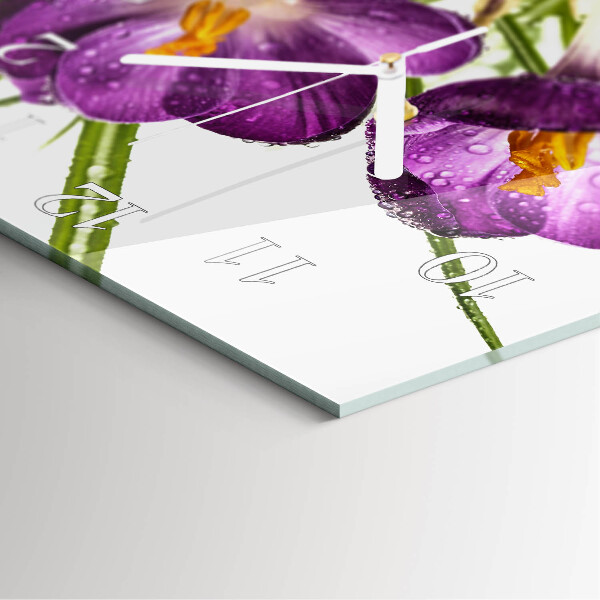 Square wall clock Crocuses