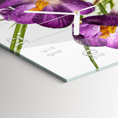 Square wall clock Crocuses