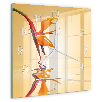 Square wall clock Flower