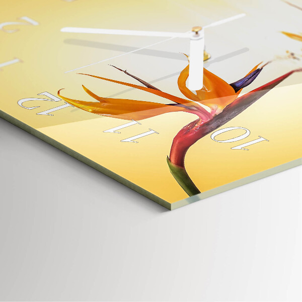 Square wall clock Flower