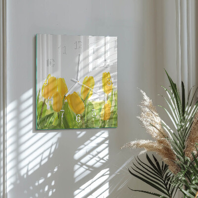 Square wall clock Tulips