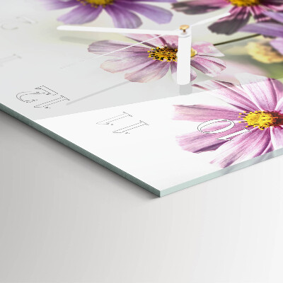 Square wall clock Flowers