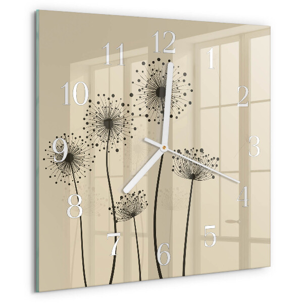 Square wall clock Flowers
