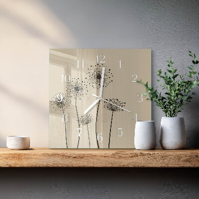 Square wall clock Flowers