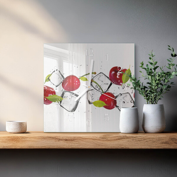 Square wall clock Cherry Ice Cream