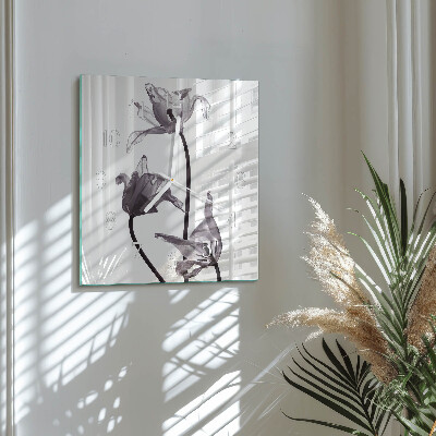 Square wall clock Flowers