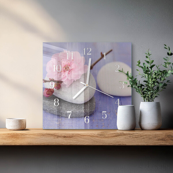 Square wall clock Stones