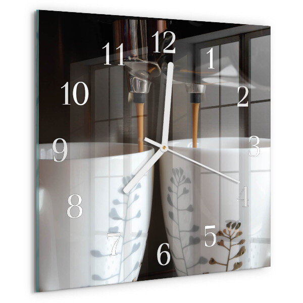 Square wall clock Coffee machine