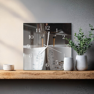 Square wall clock Coffee machine