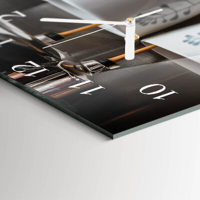 Square wall clock Coffee machine