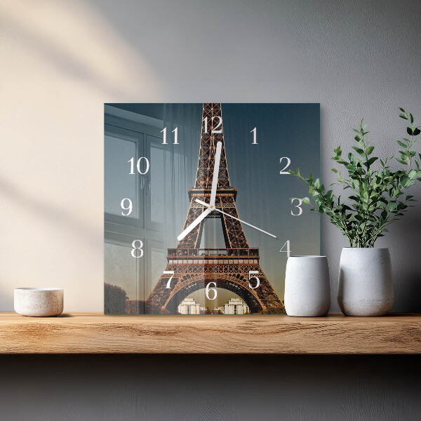 Square wall clock Eiffel Tower