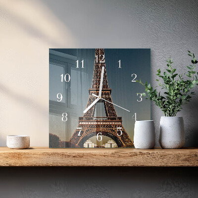 Square wall clock Eiffel Tower