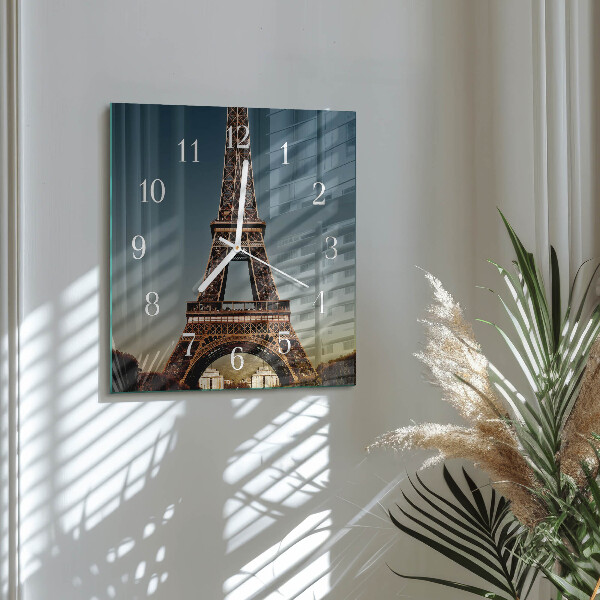 Square wall clock Eiffel Tower