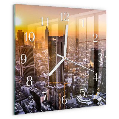 Square wall clock Sunset
