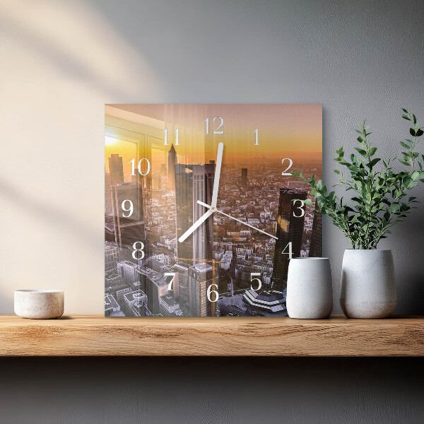 Square wall clock Sunset
