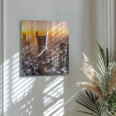 Square wall clock Sunset