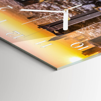 Square wall clock Sunset