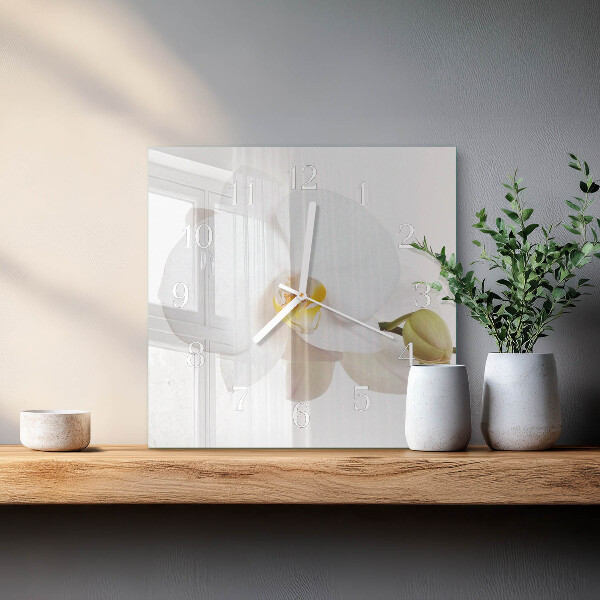 Square wall clock Orchid