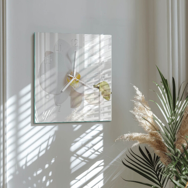 Square wall clock Orchid