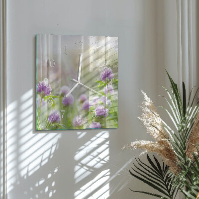 Square wall clock Flowers