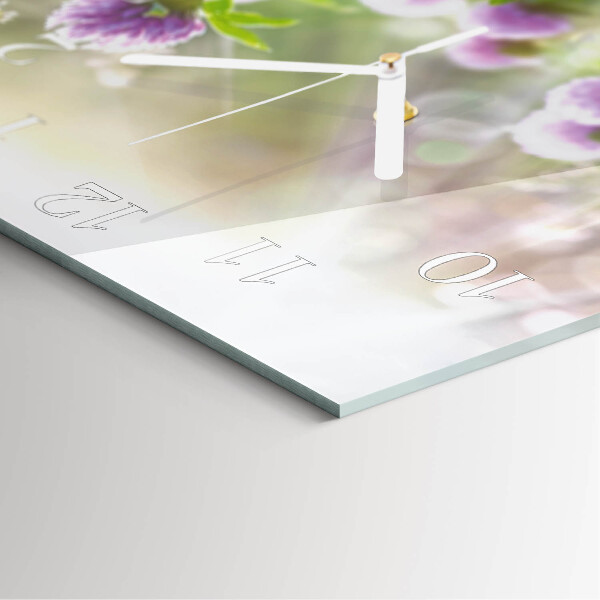 Square wall clock Flowers