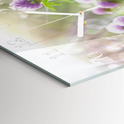 Square wall clock Flowers