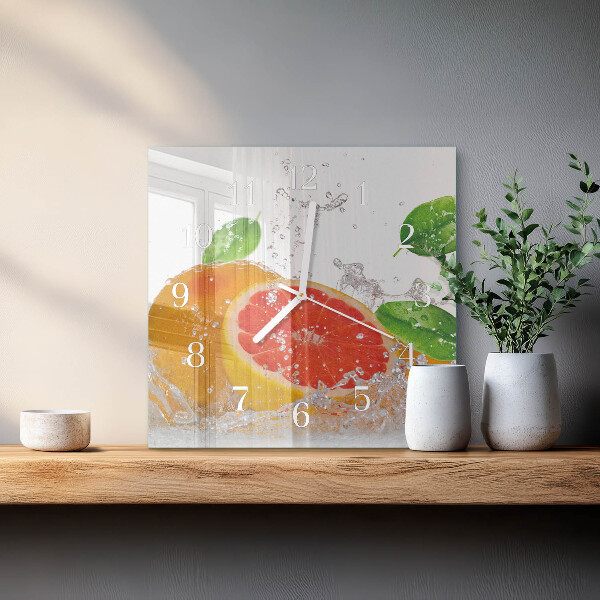 Square wall clock Grapefruit