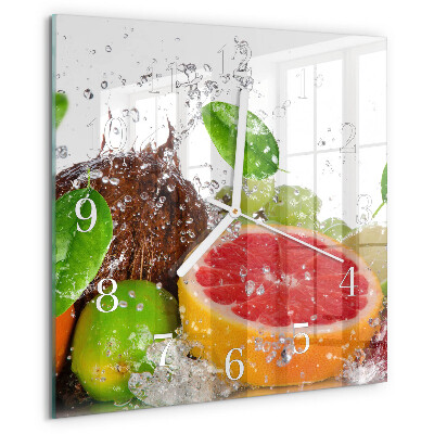Square wall clock Fruit