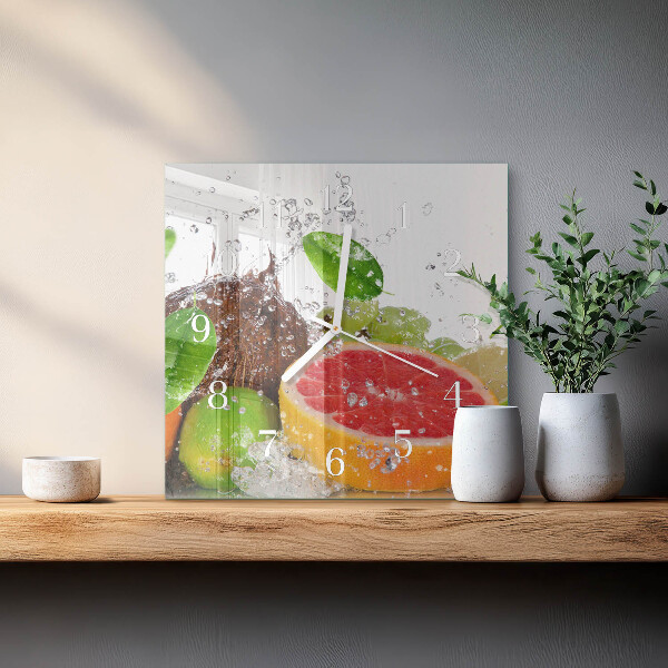 Square wall clock Fruit